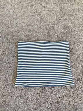 Edikted Blue and White Striped Mini Tube Skirt